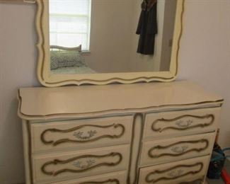 Vintage 1960's french Provencial Dresser & Mirror