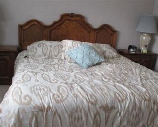 Vintage French Provincial King Size Cane Headboard