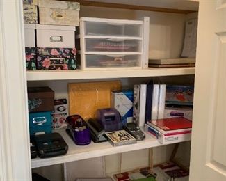 storage containers, scrapbooking stuff  