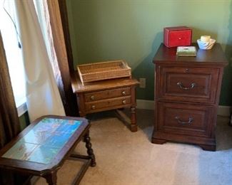 Side tables, File cabinet 