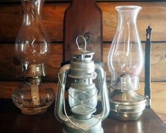 Brass Wall Mount Oil Lamp, Glass Oil Lamp, Tea Light Lantern And Wood Oil Lamp Wall Mount