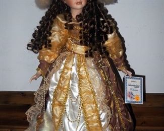 Alexandra Collection By Hollylane, Limited Edition, Porcelain Doll, 2003, 25" Tall Includes Stand