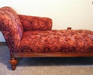 Upholstered Chaise With Rolled Arm, 34" x 72" x 36"