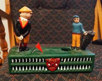 Cast Iron Birdie Putt Golfing Coin Bank