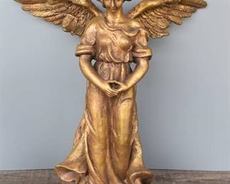 Large Gold Gilt Angel Statue with Removable Wings