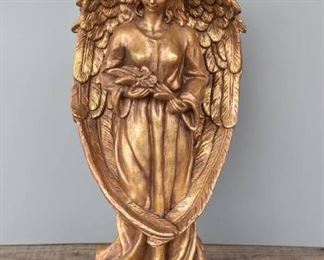 Large Gold Gilt Angel Statue