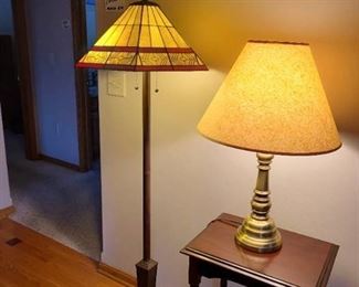 Floor lamp 60", table lamp 27"
