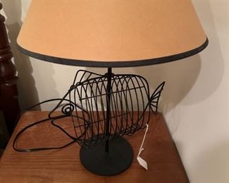 one of two cute fish lamps
