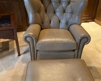 Leather Chair with ottoman.
