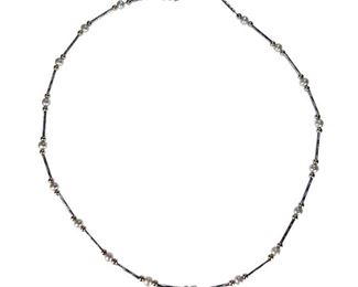 14kt Two Toned Pearl and Bead Necklace