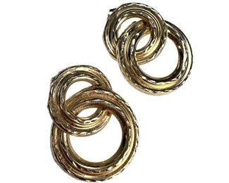 14kt Yellow Gold Double Link Drop Earrings