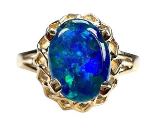14kt Yellow Gold Opal Triplet Ring