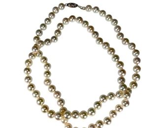14kt Yellow Gold Stand of Pearls