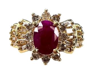 Beautiful 14kt Ruby and Diamond Ring