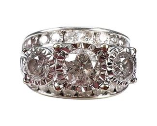 Past Present Future 14kt White Gold Diamond Band