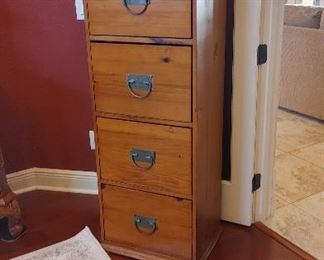 Tall wood file cabinet