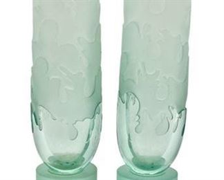 Lot 120
Art Glass Bud Vases, Pair, Signed