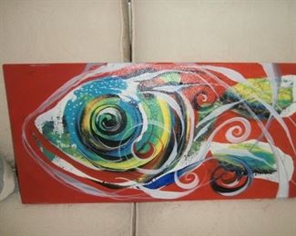 Painting by J. Vincent Scarpace, Mixed- Up Cod on Red