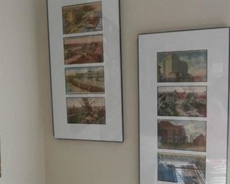 Framed Photos of Historic Galveston Postcards