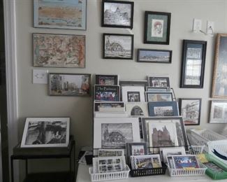 Framed Galveston and New Orleans Prints and Photos, Galveston and Balinese Room Photos in Sleeves