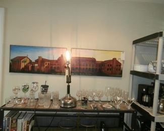 Vintage Lamp and Painting by Galveston Artist, Billie McCauley