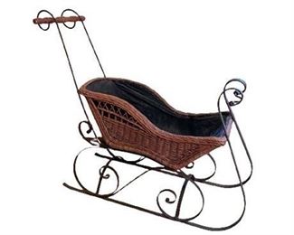 Lot 300
Antique Wicker Baby/Child Sled Carriage