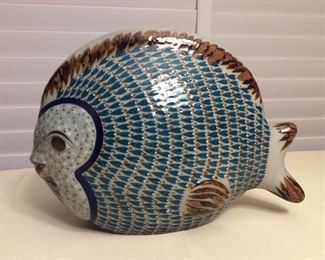 MMT045 Large Tonala Mexican Pottery Fish