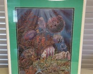 MMT077 Framed Peggy Chun Ocean Life Picture