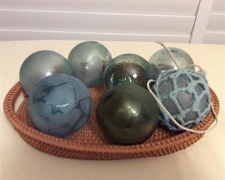MMT090 Seven Japanese Glass Fishing Floats