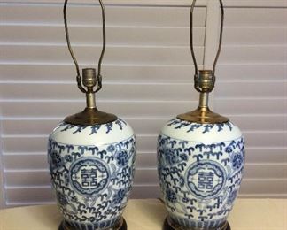 MMT108 Pair Of Oriental Ginger Jar Lamps