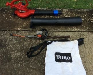 MMT165 Toro Lawn Blower/Vacuum & Black & Decker Hedge Trimmer