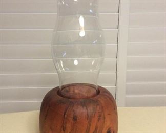 MMT208 Norfolk Pine Wood Hurricane Lamp 