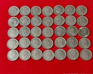 35 Spain Pesetas Coins 5 Pesetas Each