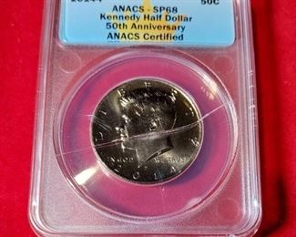 2014 P Kennedy Half Dollar 50th Anniversary ANACS Certified