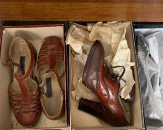 Vintage leather bottom shoes, Joan & David