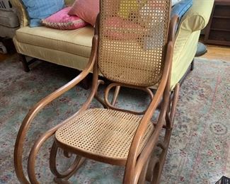 Wicker & wood rocking chair 