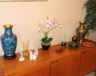 Cloisonne vases, other decor