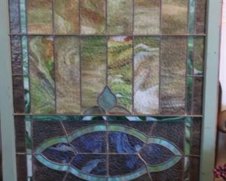 Vintage Lead Stained Glass Window