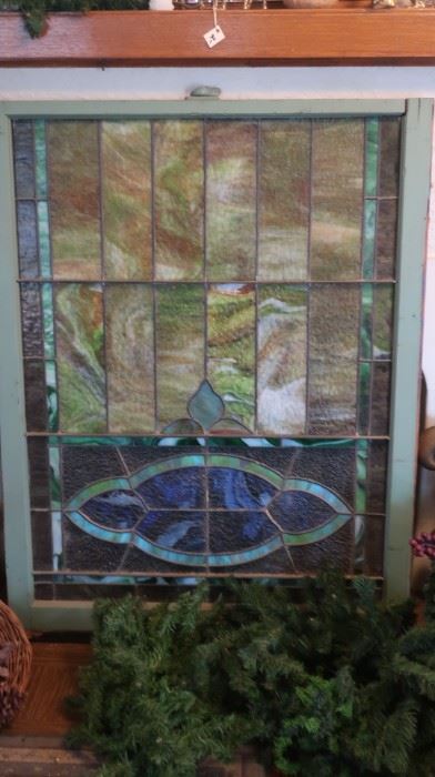 Vintage Lead Stained Glass Window
