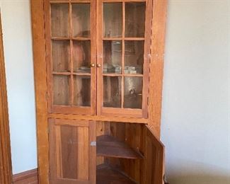 19thC cherry corner cabinet