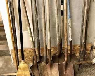 Brooms, rakes and shovels