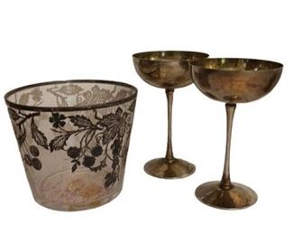 Sterling Glass Ice Bucket