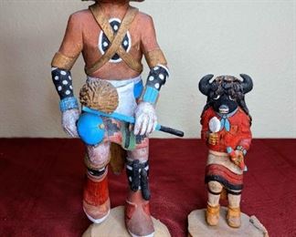 Buffalo And Wolf Kachinas