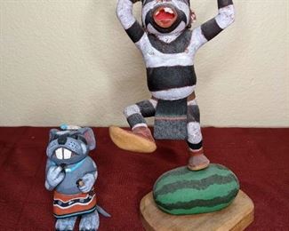 Clown And Warrior Mouse Kachinas By Same Artist