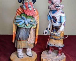 John Fredericks Corn Maiden And Bear Kachinas