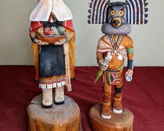 Wally Grover Owl And Snow Maiden Kachinas