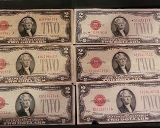 1928 Series Red Seal $2 Notes