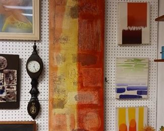 Original Mixed media decoupage on a metal background