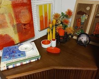 Funky 1960s decorations ashtrays candlesticks