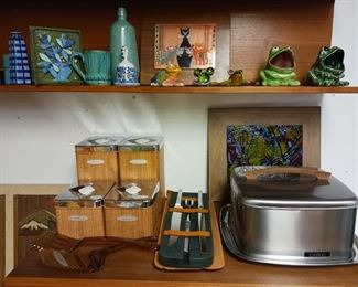 Retro kitchen canister set cake travel container Scandinavian knife set